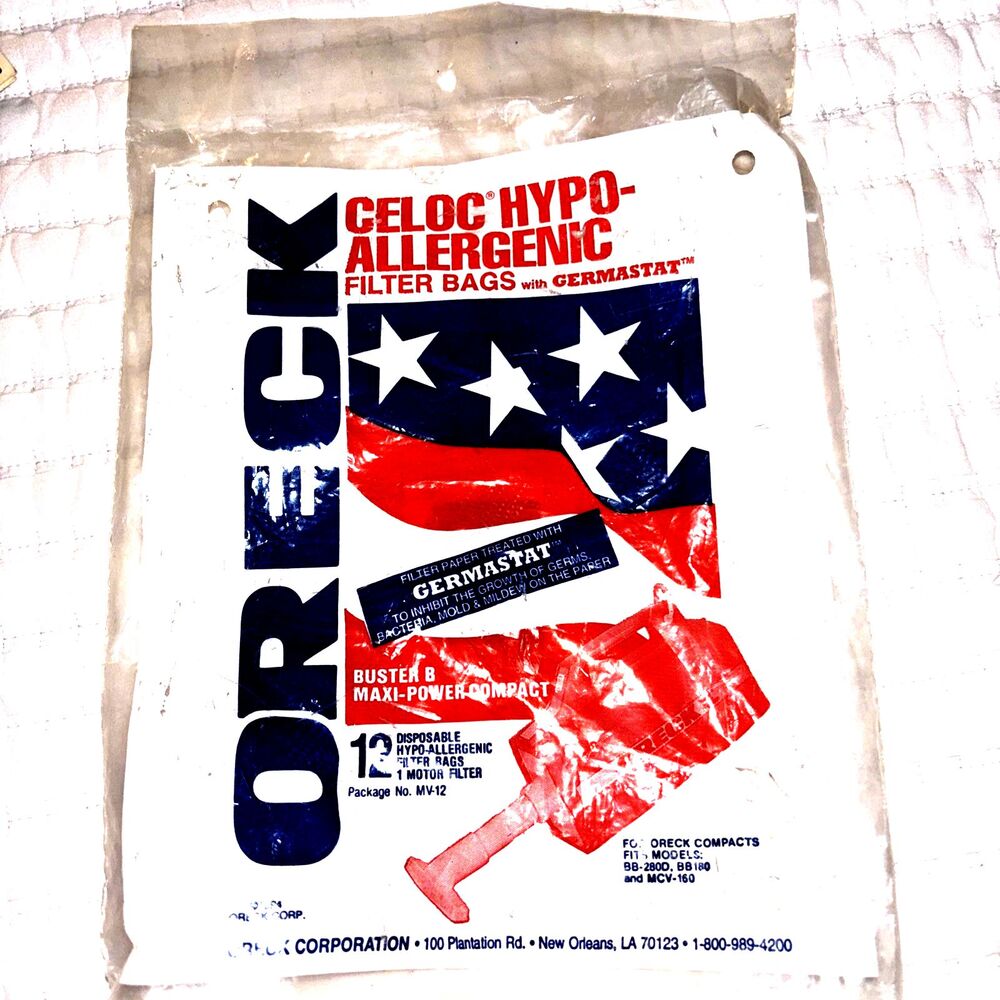 Oreck Celoc Hypoallergenic Vacuum Cleaner Filter Bags NEW OLD STOCK